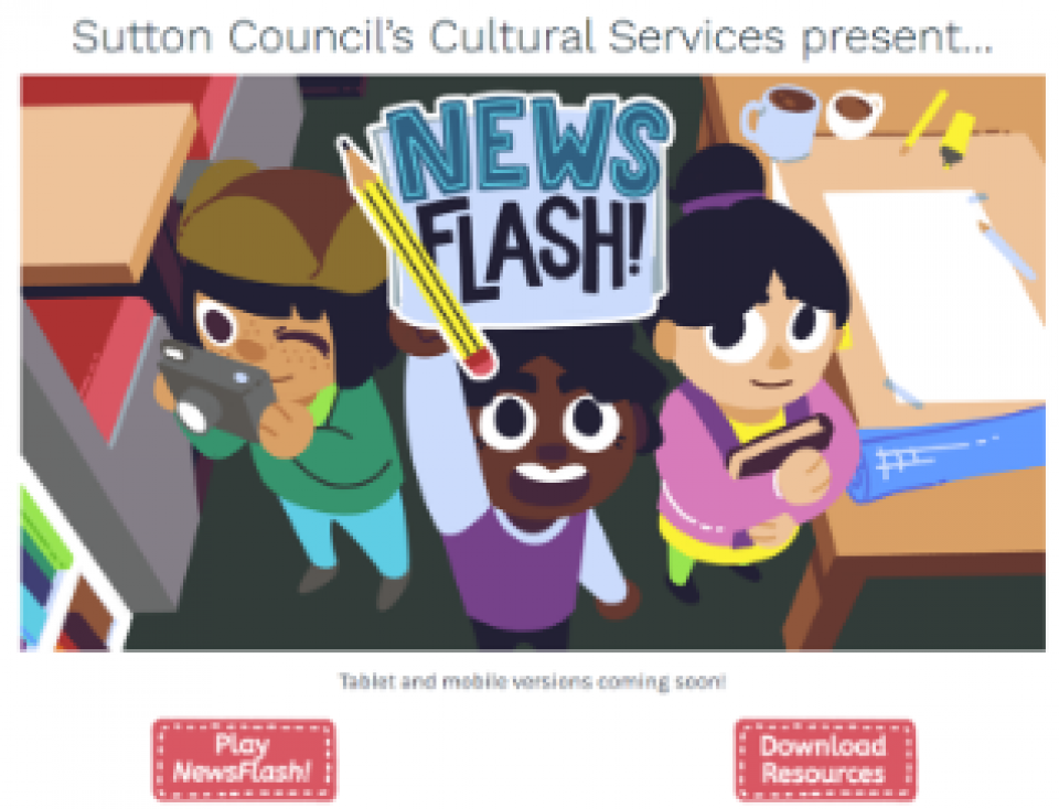 Cartoon graphic illustrating the newsflash service